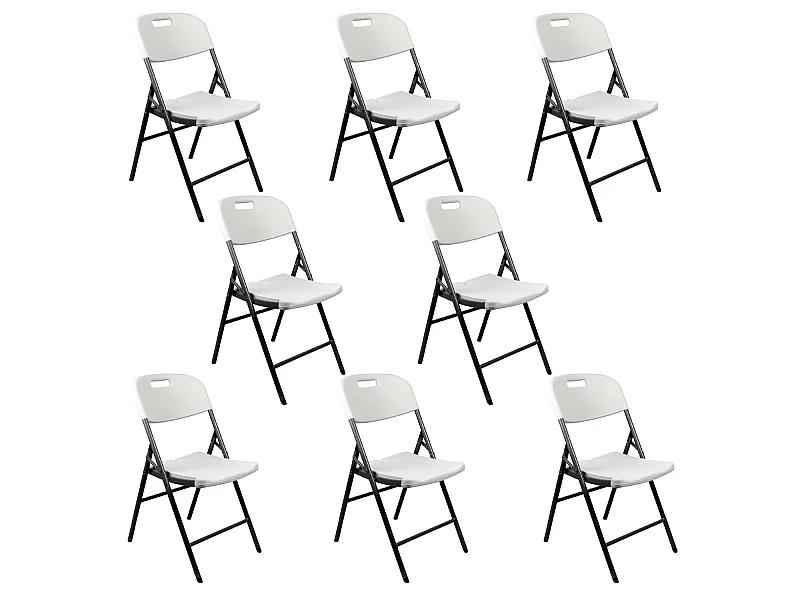 Confezione 8 sedie pieghevoli con maniglia 47x58x87cm O91