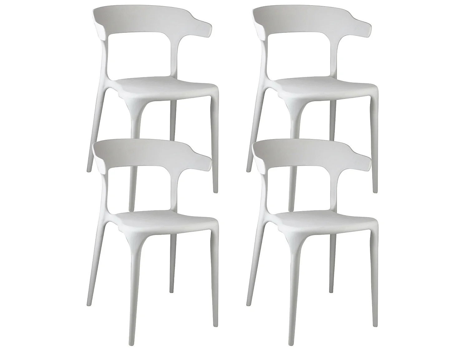 Pack 4 Chaises empilables d'extérieur Madonna 74,3x47x47cm Thinia Home