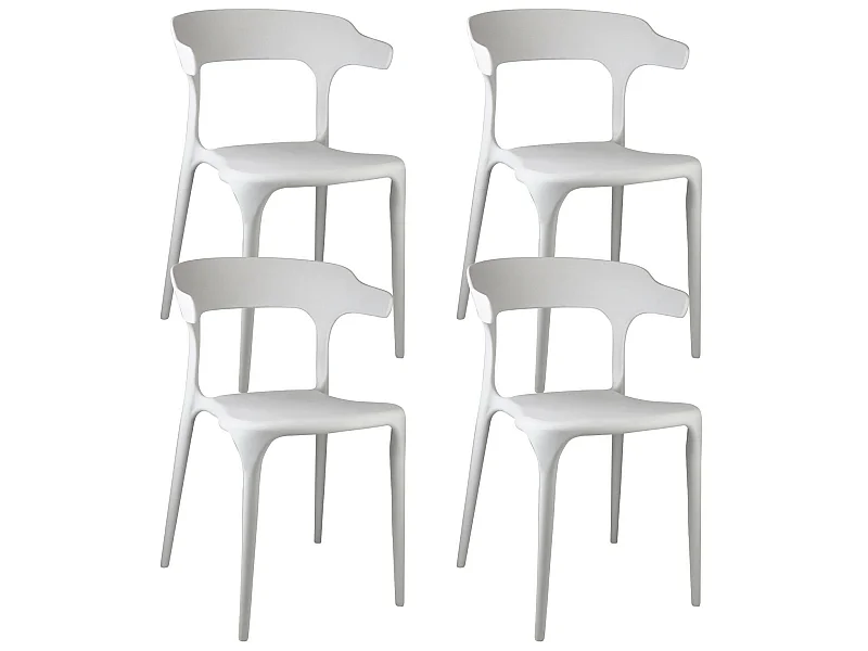 Pack 4 Chaises empilables d'extérieur Madonna 74,3x47x47cm Thinia Home