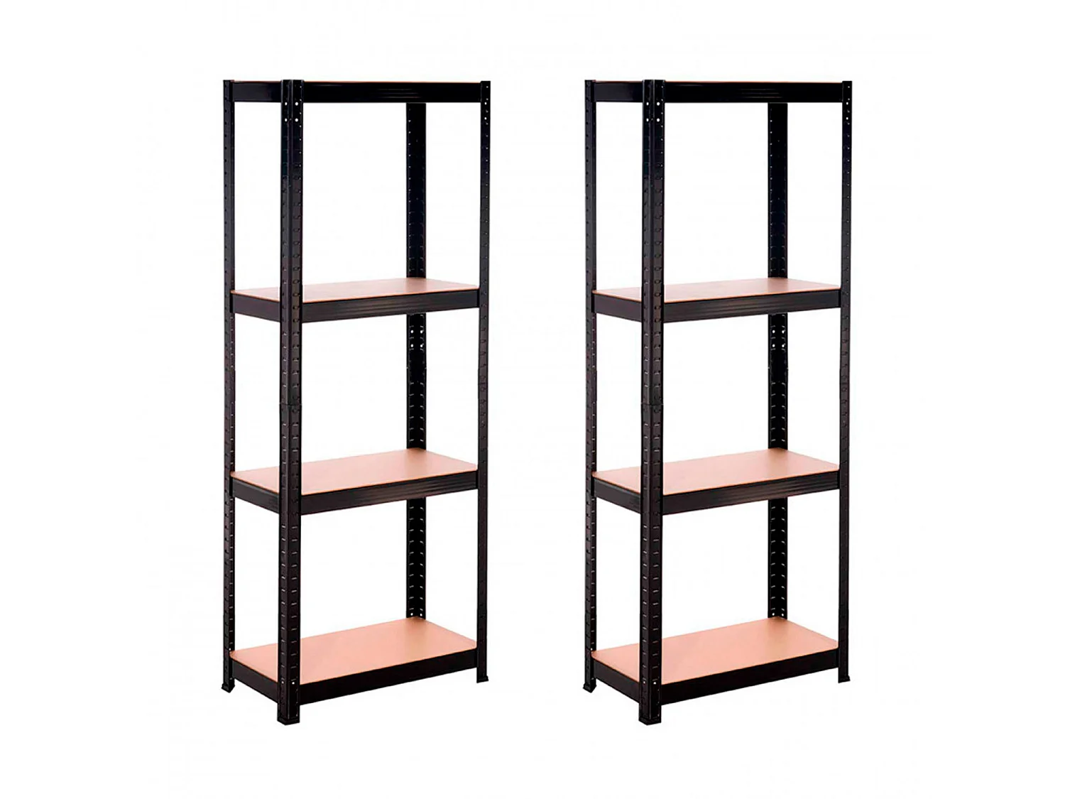 Pack 2 Rayonnages métalliques avec 4 étagères réglables 148x60x30cm 240Kg O91