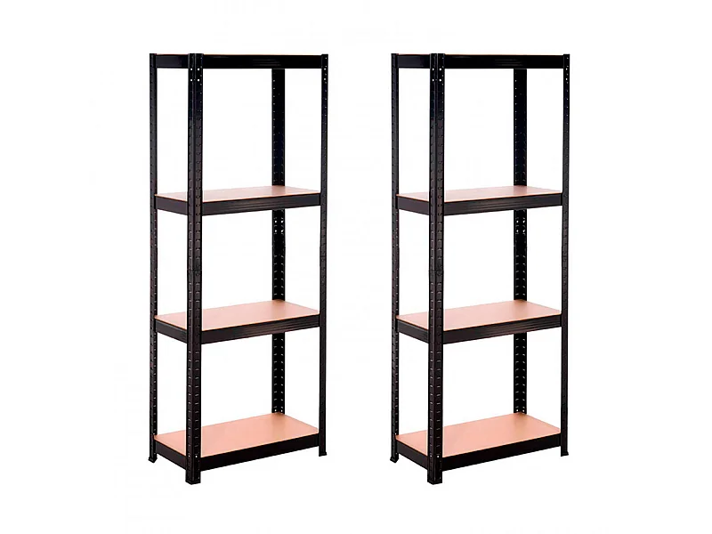 Pack 2 Estanterías Metálicas con 4 Baldas Ajustables 148x60x30cm 240Kg O91