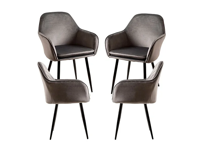 Packs Sillas Comedor - Pack 4 Sillas Chic Black - Gris oscuro