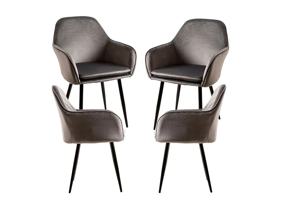 Packs Sillas Comedor - Pack 4 Sillas Chic Black - Gris oscuro