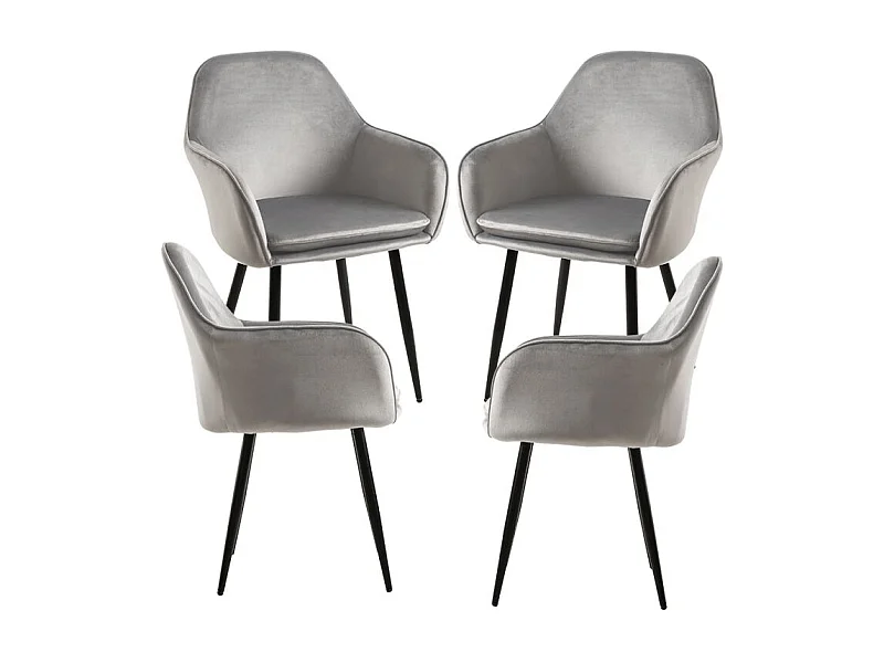 Packs Sillas Comedor - Pack 4 Sillas Chic Black - Gris claro