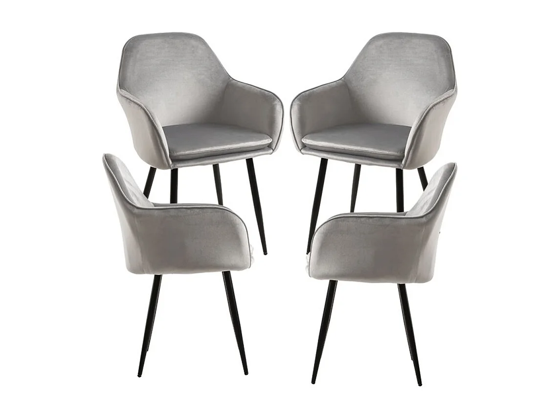 Packs Sillas Comedor - Pack 4 Sillas Chic Black - Gris claro