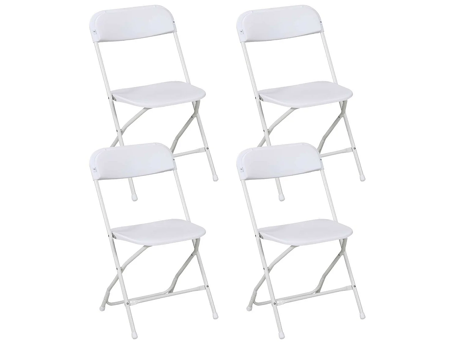 Lot de 4 chaises pliantes blanches 49x44.5x80.5cm 7house