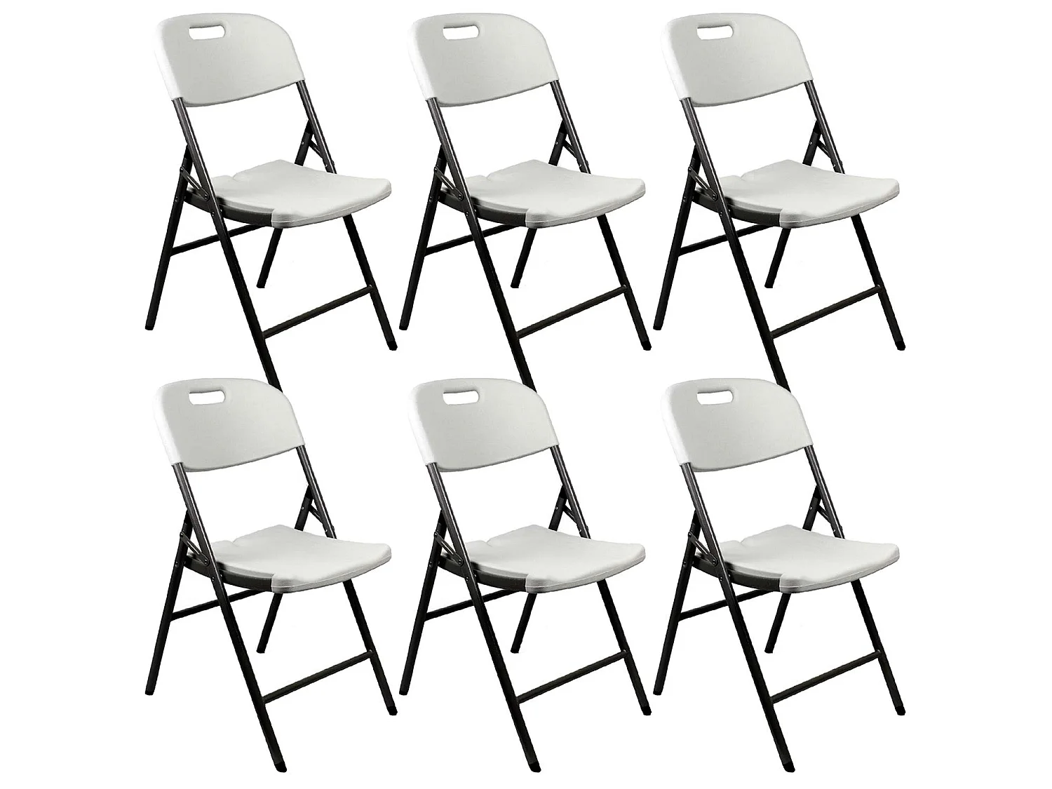 Pack 6 chaises pliantes avec poignée 47x58x87cm 7house