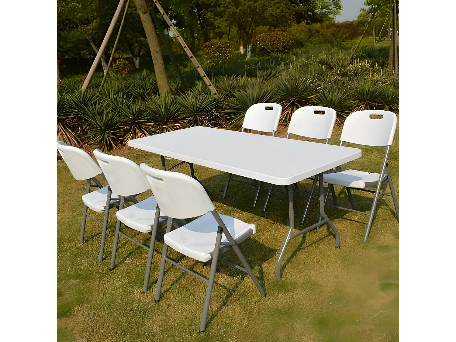 Pack 6 chaises pliantes avec poignée 47x58x87cm 7house