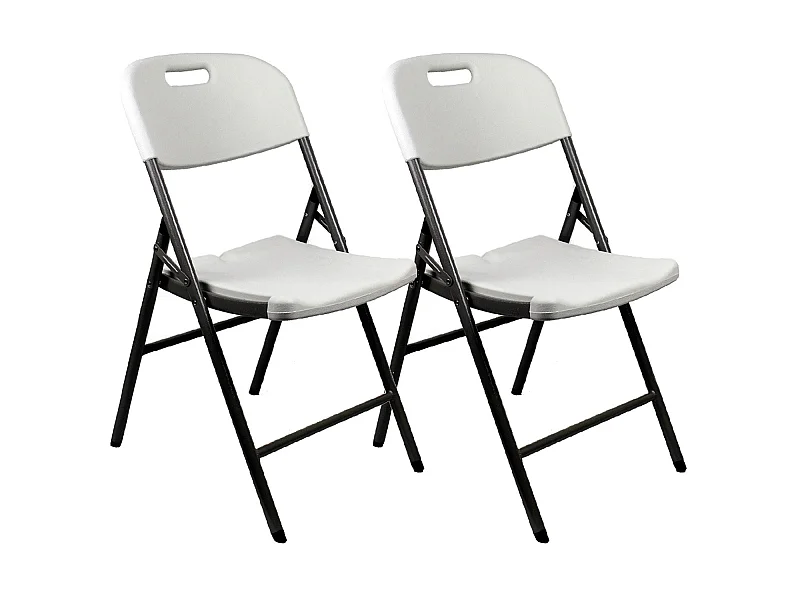 Confezione 2 sedie pieghevoli con manico 47x58x87cm 7house