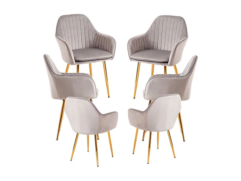 Packs Sillas Comedor - Pack 6 Sillas Chic Golden - Gris claro