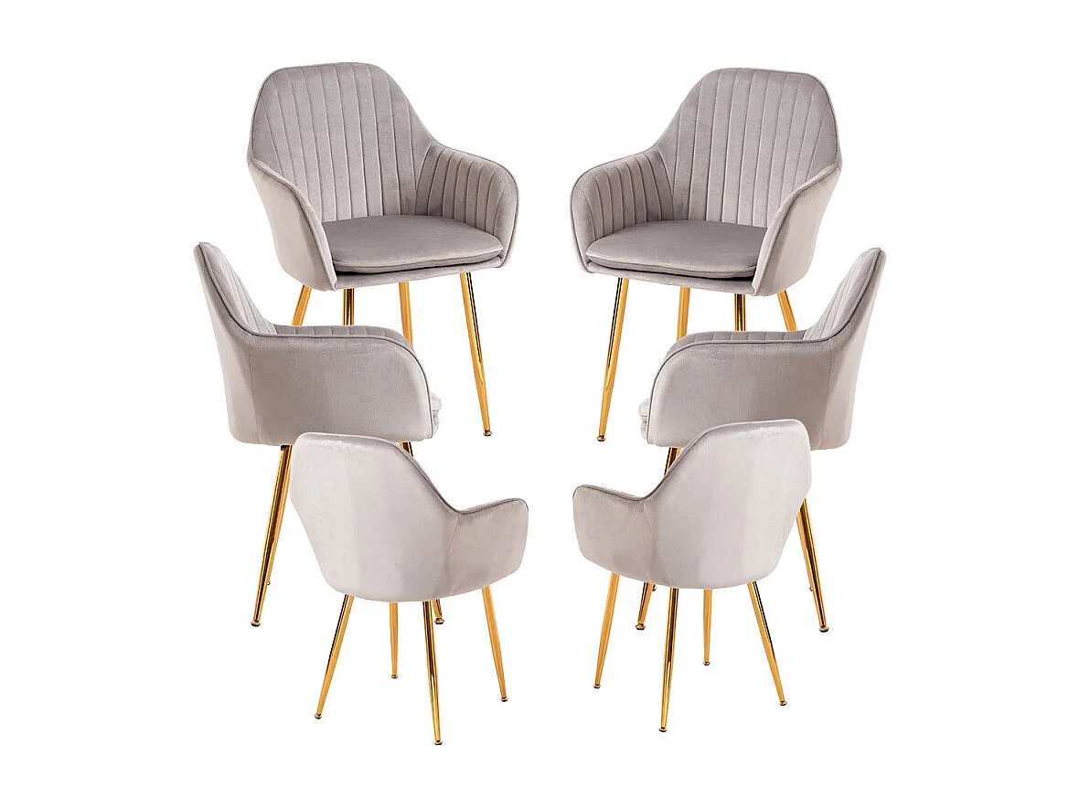 Packs Sillas Comedor - Pack 6 Sillas Chic Golden - Gris claro