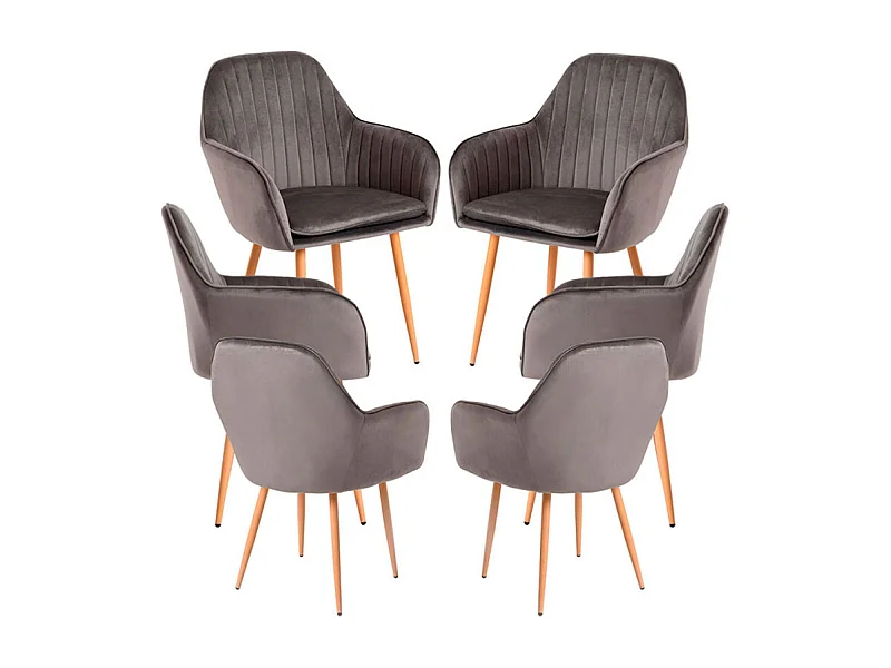 Packs Sillas Comedor - Pack 6 Sillas Chic - Gris oscuro