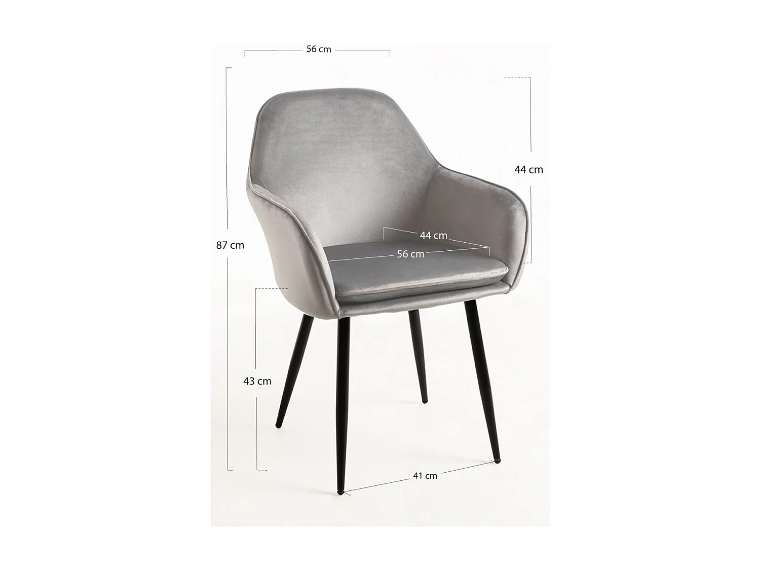 Sillas Comedor - Silla Chic Black - Gris claro