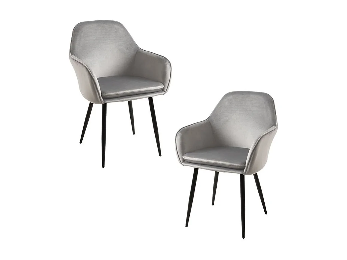 Packs Sillas Comedor - Pack 2 Sillas Chic Black - Gris claro