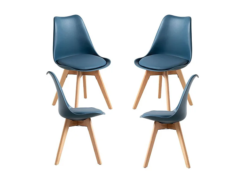 Packs Sillas Comedor - Pack 4 Sillas Synk Basic - Azul Petróleo