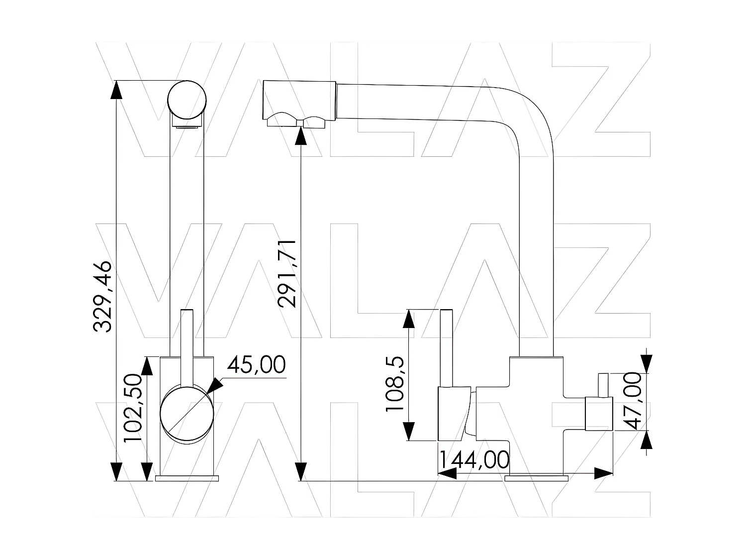 Grifo de cocina DARMA dorado cepillado
