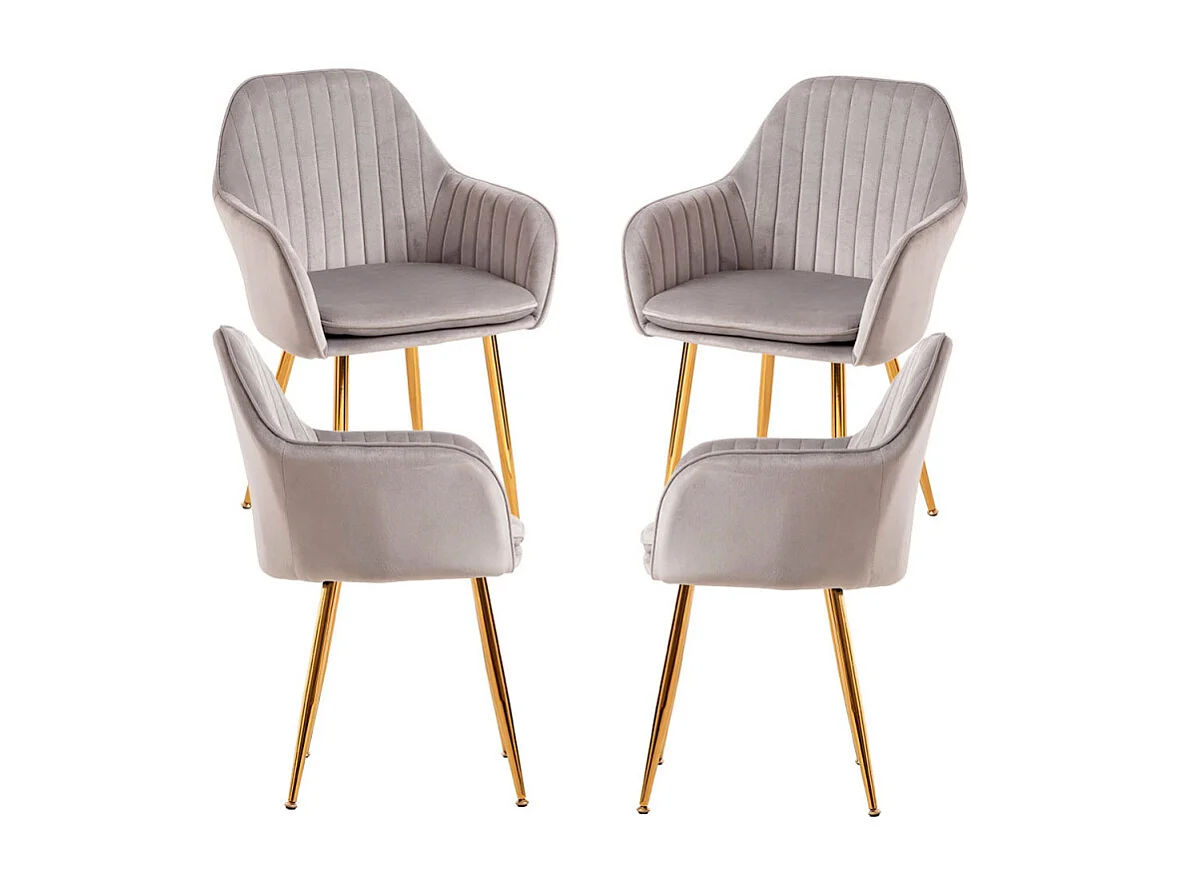 Packs Sillas Comedor - Pack 4 Sillas Chic Golden - Gris claro