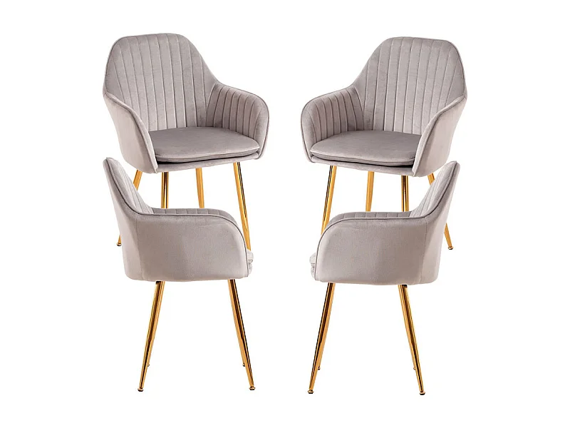 Packs Sillas Comedor - Pack 4 Sillas Chic Golden - Gris claro
