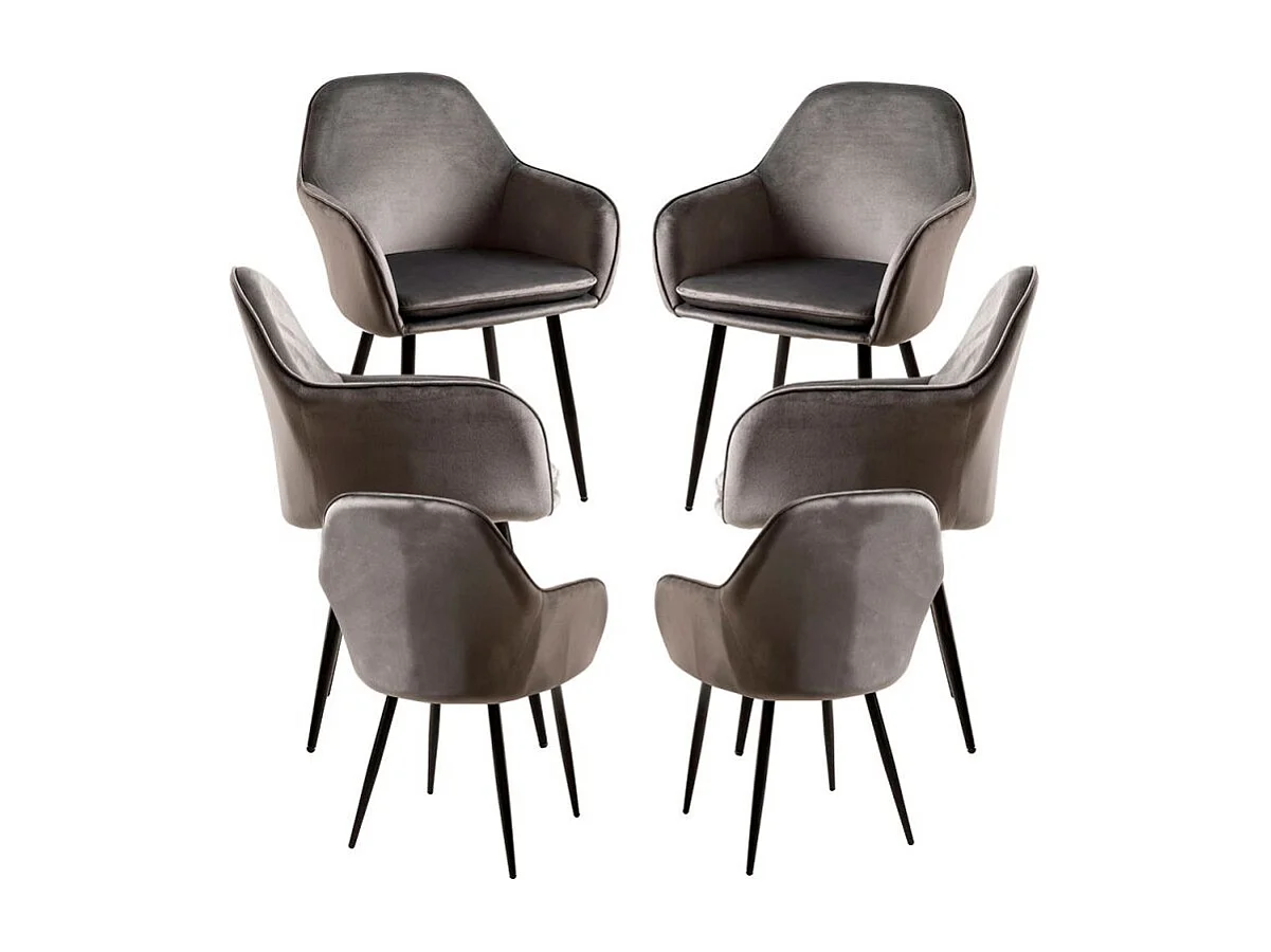 Packs Sillas Comedor - Pack 6 Sillas Chic Black - Gris oscuro