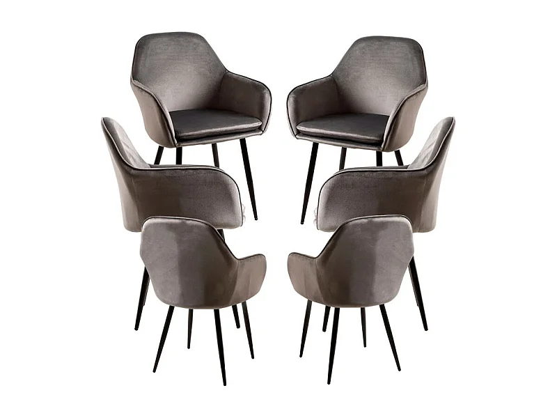 Packs Sillas Comedor - Pack 6 Sillas Chic Black - Gris oscuro