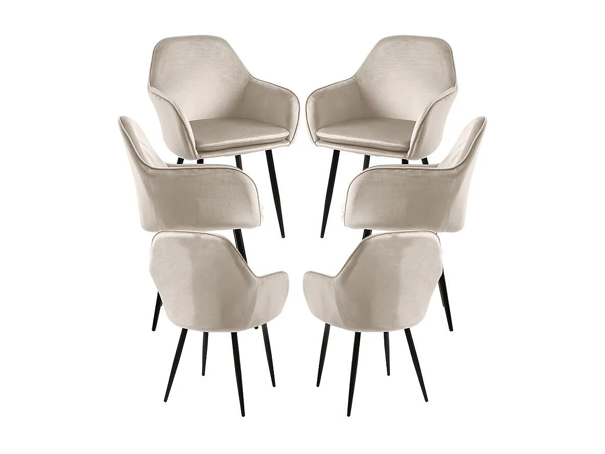 Packs Sillas Comedor - Pack 6 Sillas Chic Black - Beige