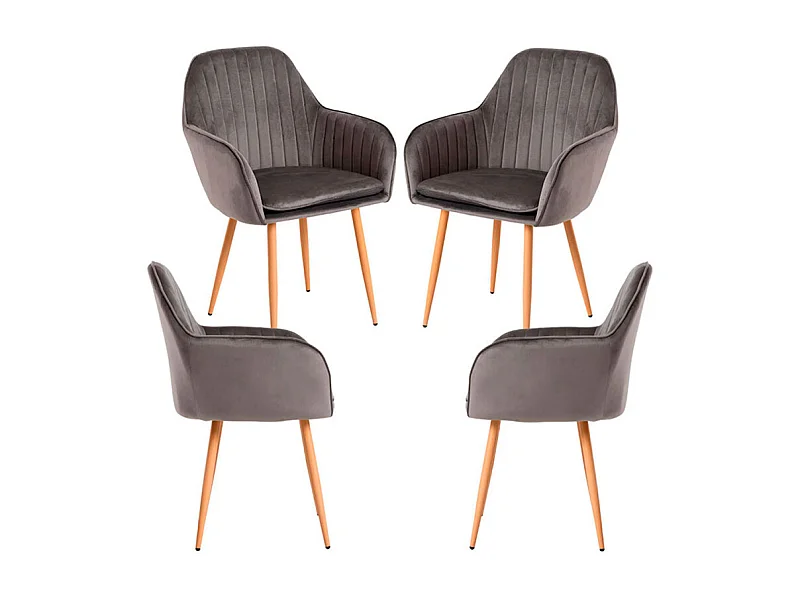 Packs Sillas Comedor - Pack 4 Sillas Chic - Gris oscuro