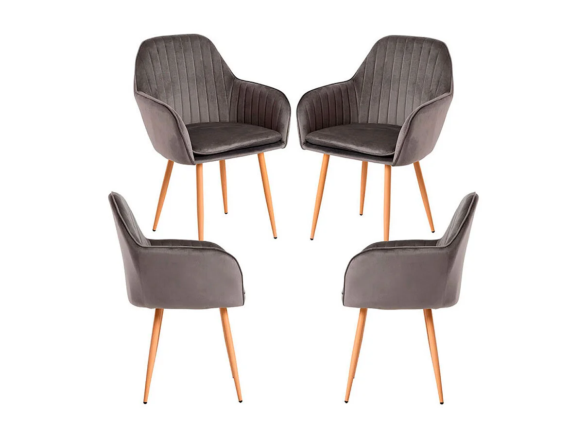 Packs Sillas Comedor - Pack 4 Sillas Chic - Gris oscuro