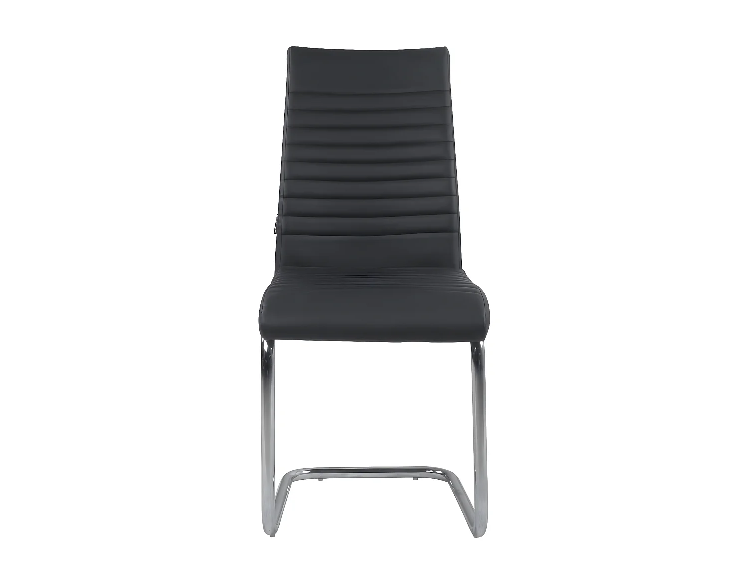 Lot de 2 chaises salle à manger design simili rembourré et surpiqué pied chrome OPUS (noir)