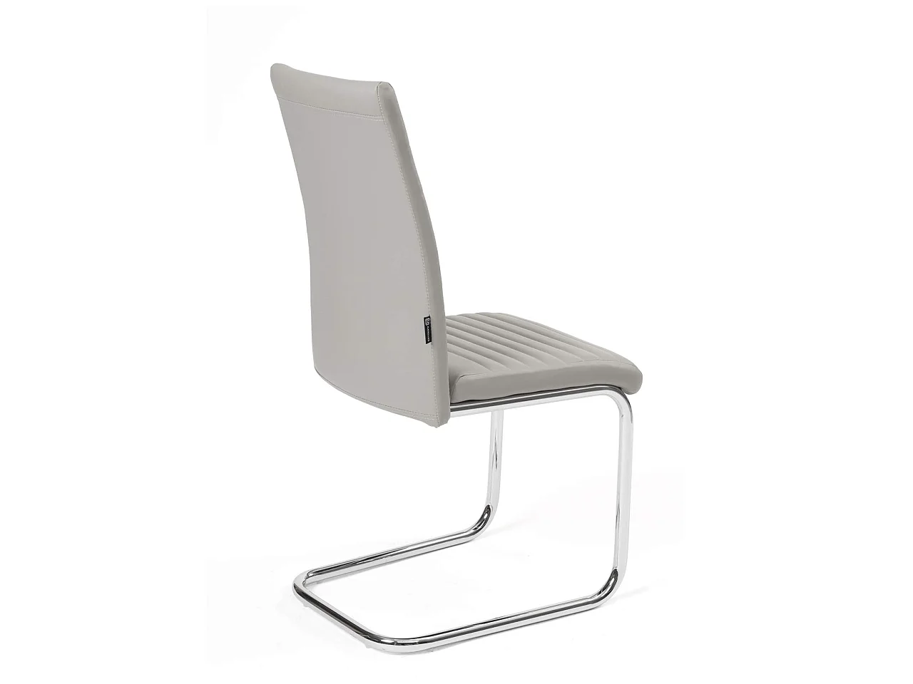 Lot de 2 chaises salle à manger design simili rembourré et surpiqué pied chrome OPUS (gris)