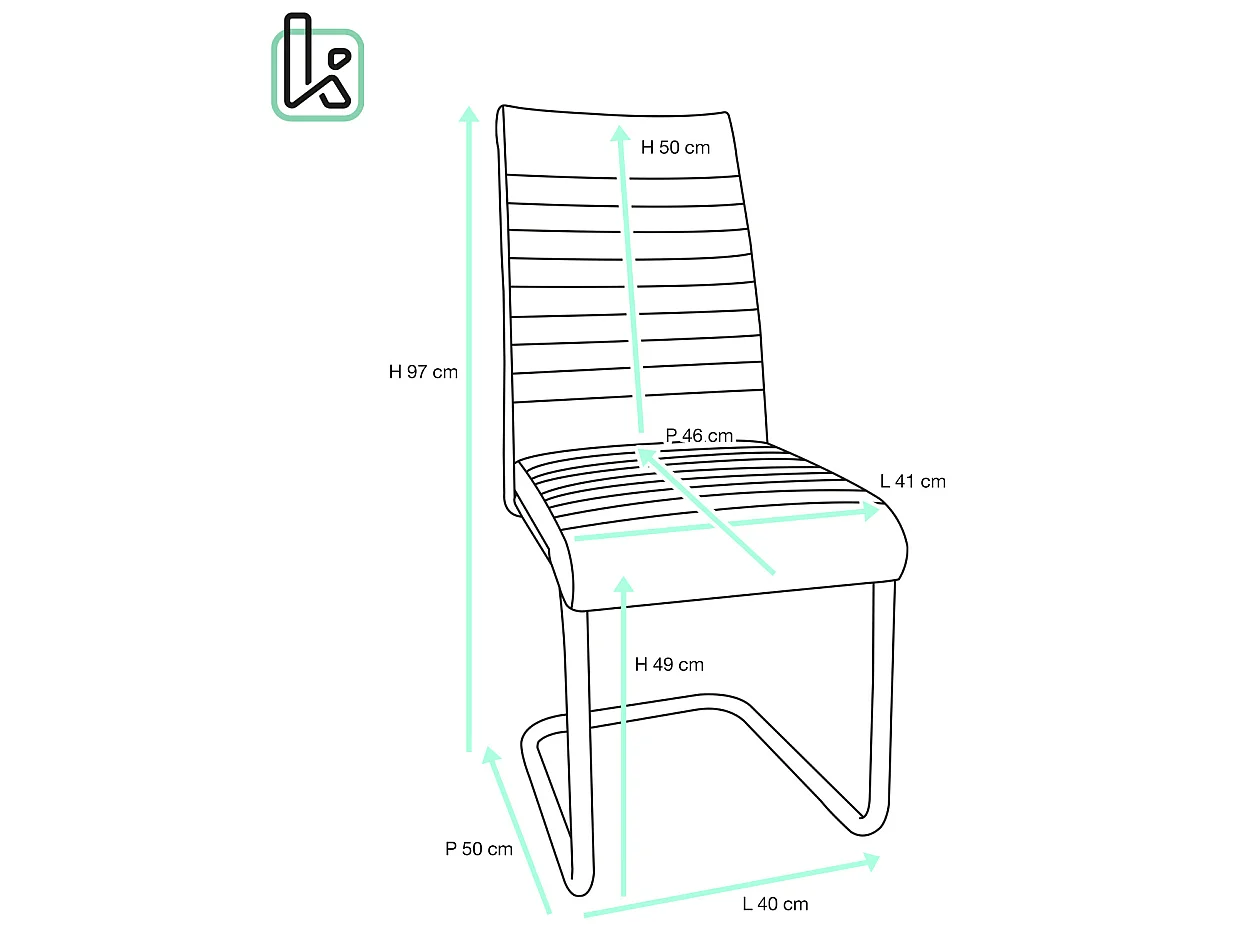 Lot de 2 chaises salle à manger design simili rembourré et surpiqué pied chrome OPUS (gris)