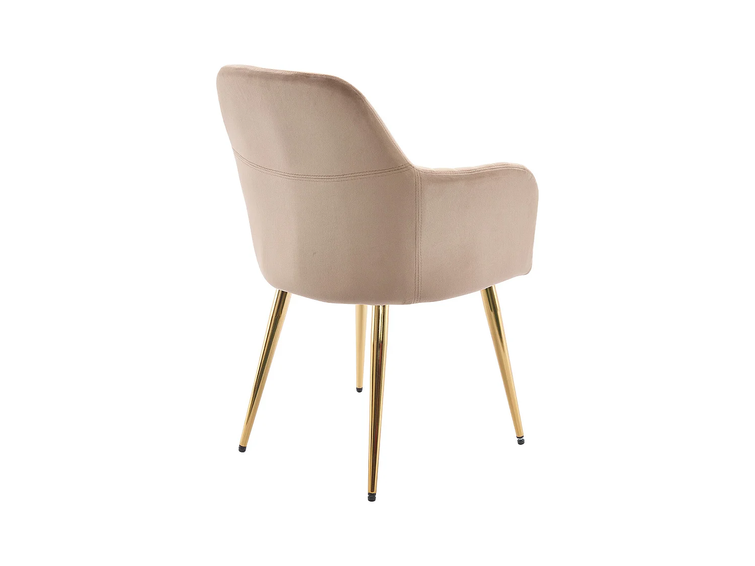 Lote de 2 sillas con brazos de terciopelo y metal dorado - Beige - ELEANA