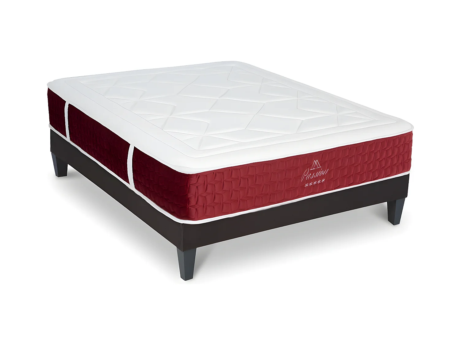 Ensemble Matelas Passion Ressorts ensachés Accueil mémoire et sommier en kit - 180 x 200 cm