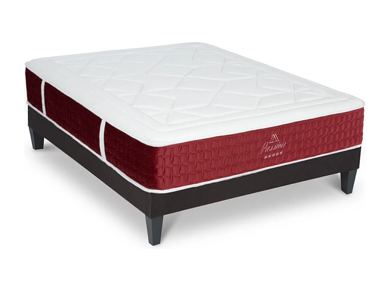 Ensemble Matelas Passion Ressorts ensachés Accueil mémoire et sommier en kit - 140 x 200 cm