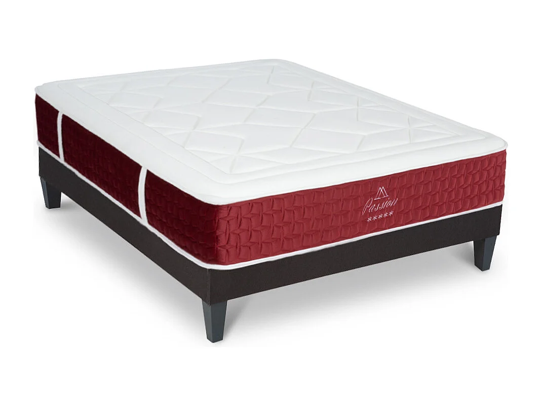 Ensemble Matelas Passion Ressorts ensachés Accueil mémoire et sommier en kit - 160 x 200 cm