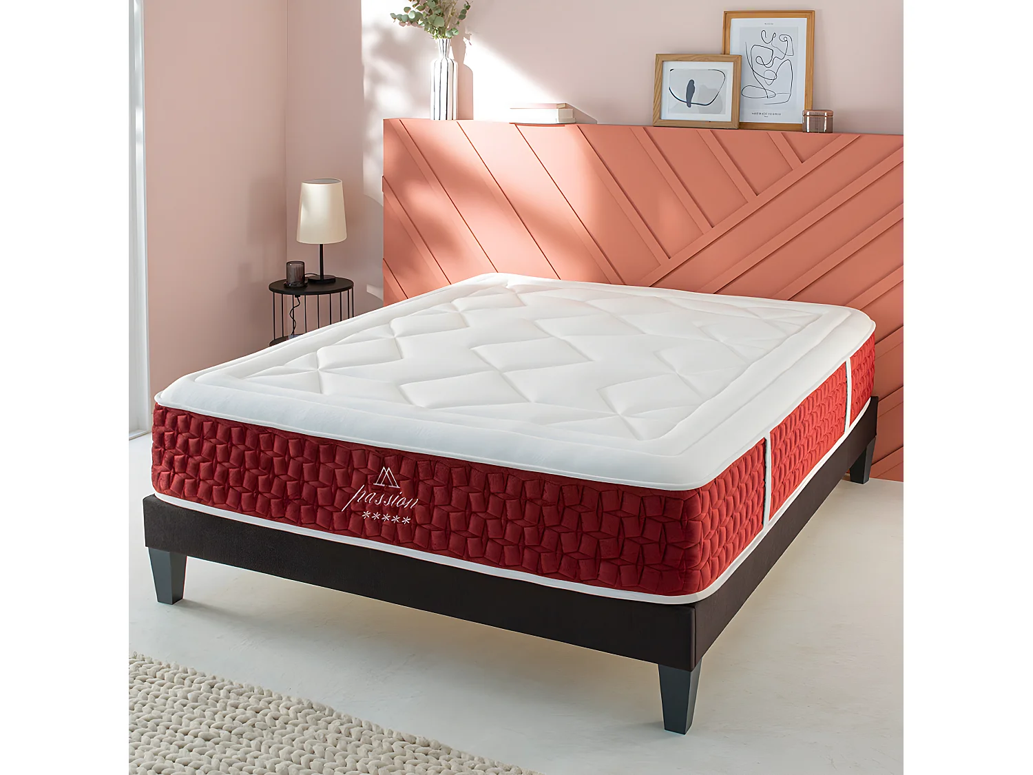 Ensemble Matelas Passion Ressorts ensachés Accueil mémoire et sommier en kit - 140 x 190 cm