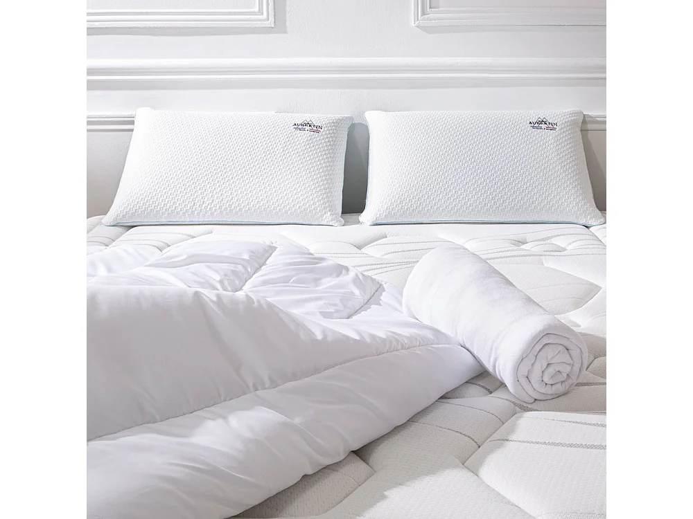 Matelas Emeraude Mousse Haute densité Accueil Mémoire de forme+ sommier + accessoires - 180 x 200 cm