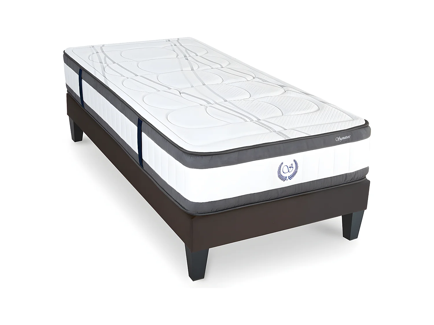 Ensemble Matelas Signature Ressorts ensachés Accueil mémoire et sommier en kit - 90 x 200 cm