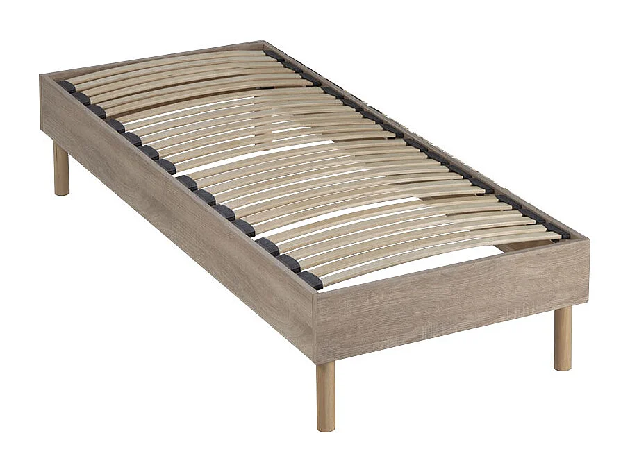 Ensemble Passion 90x190 cm + sommier bois + accessoires - Ressorts + mémoire - Ép. 32 cm