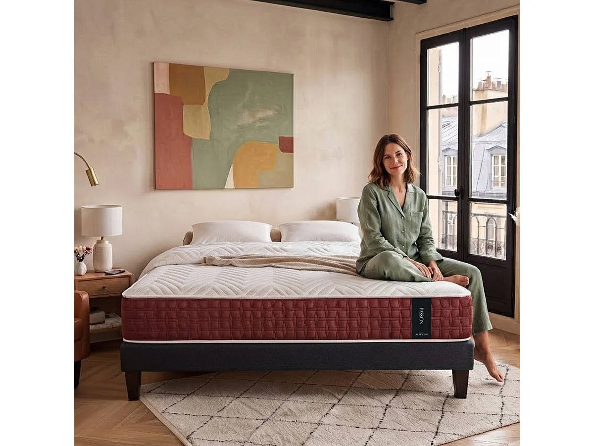 Matelas Passion 140x190 cm - Ressorts + mémoire - Ép. 32 cm