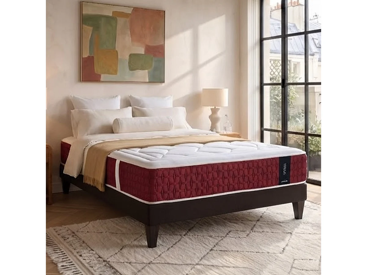 Matelas Passion 140x190 cm - Ressorts + mémoire - Ép. 32 cm