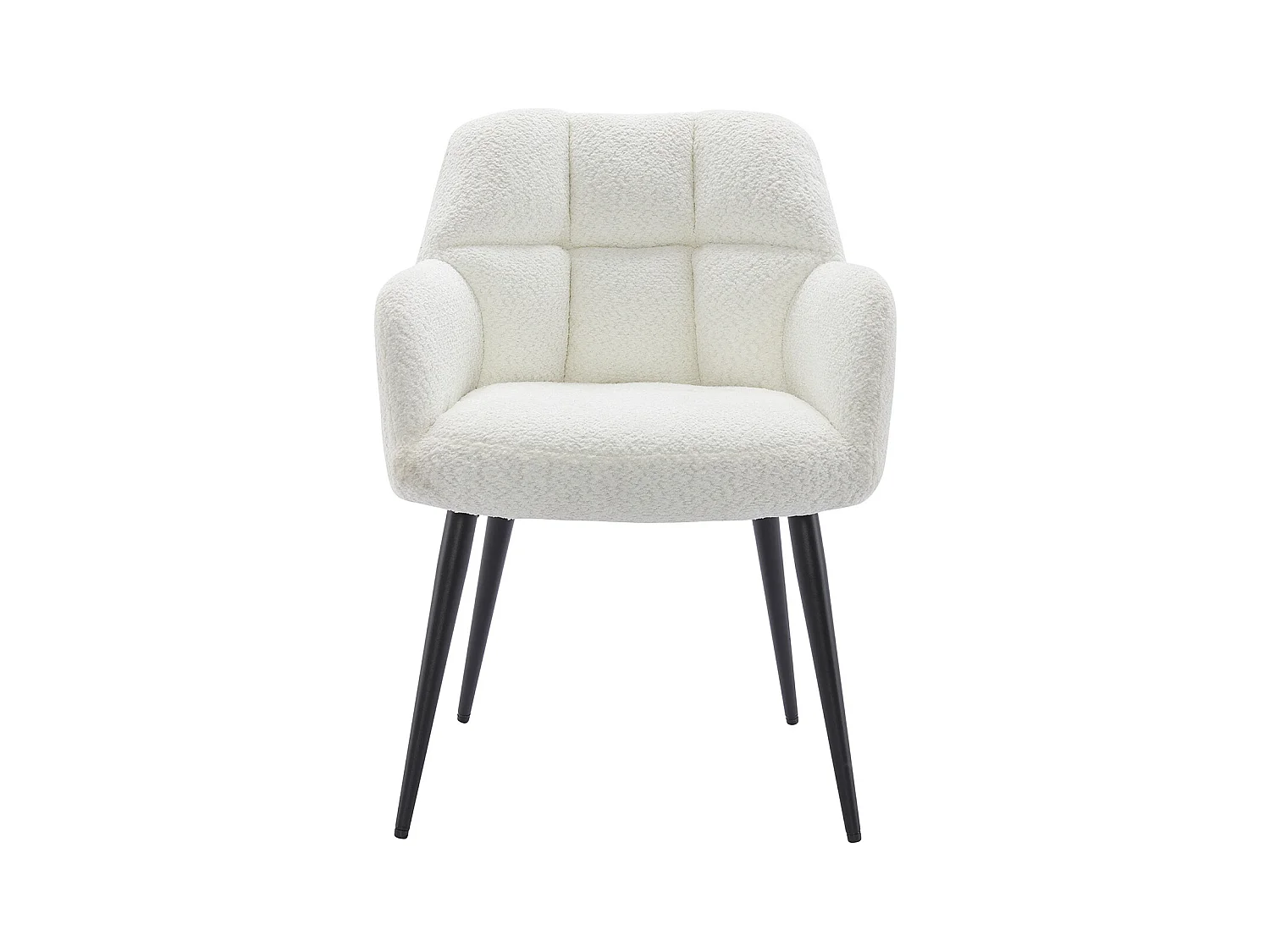 Sedia con braccioli Tessuto bouclette e Metallo Bianco - Lotto di 2 - PEGA