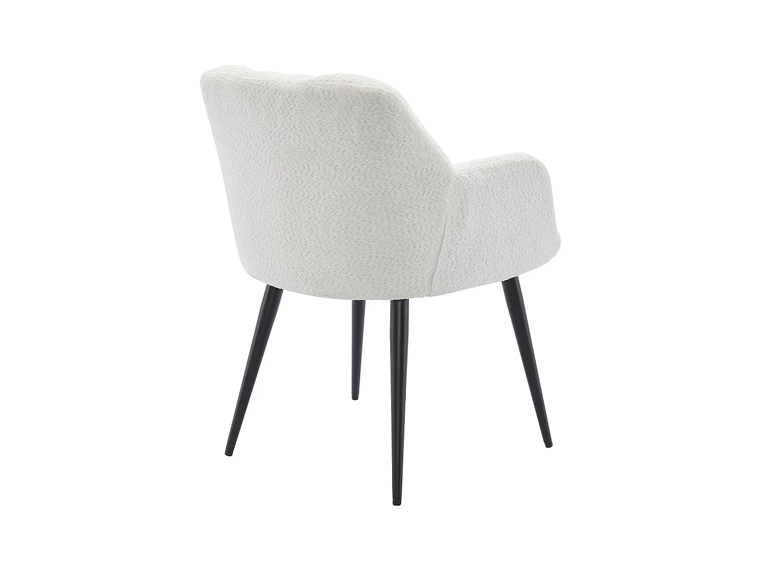 Sedia con braccioli Tessuto bouclette e Metallo Bianco - Lotto di 2 - PEGA