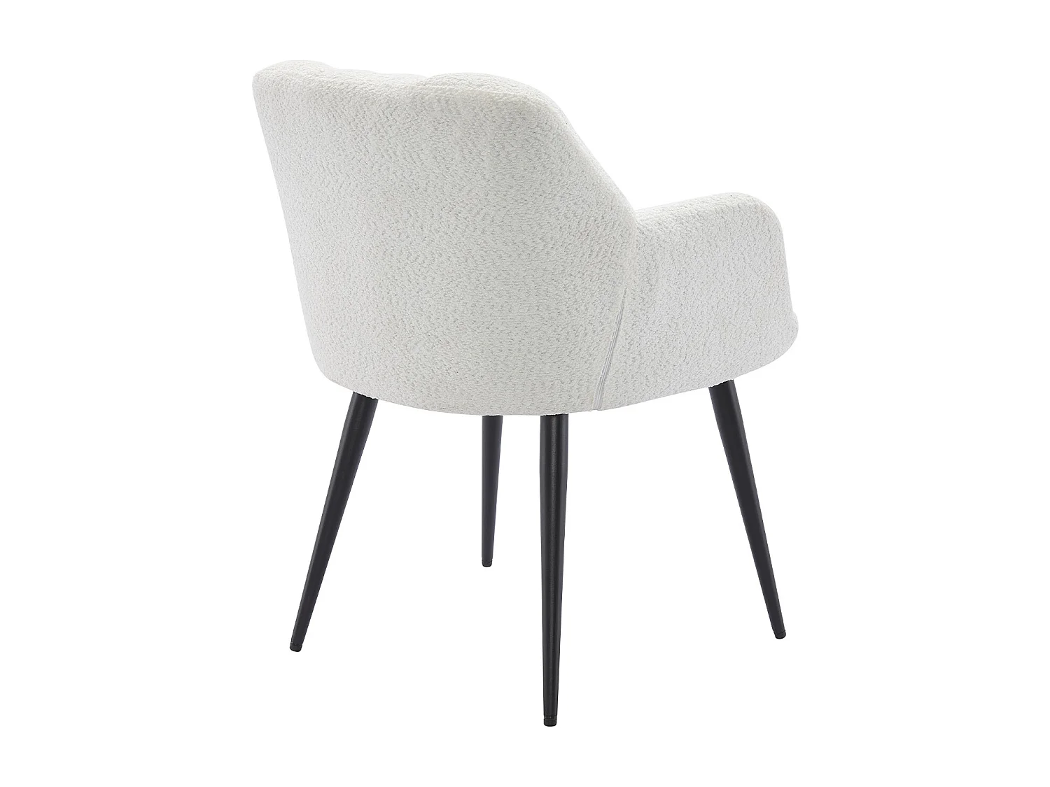 Lot de 2 chaises avec accoudoirs - Tissu bouclette et métal noir - Blanc - PEGA de Pascal MORABITO