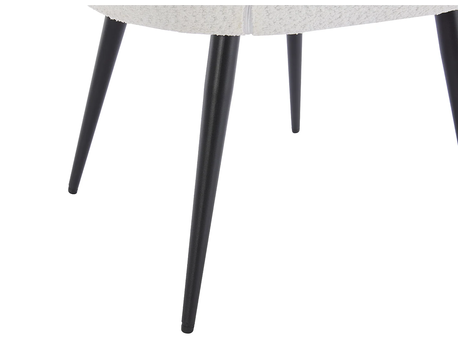 Lot de 2 chaises avec accoudoirs - Tissu bouclette et métal noir - Blanc - PEGA de Pascal MORABITO