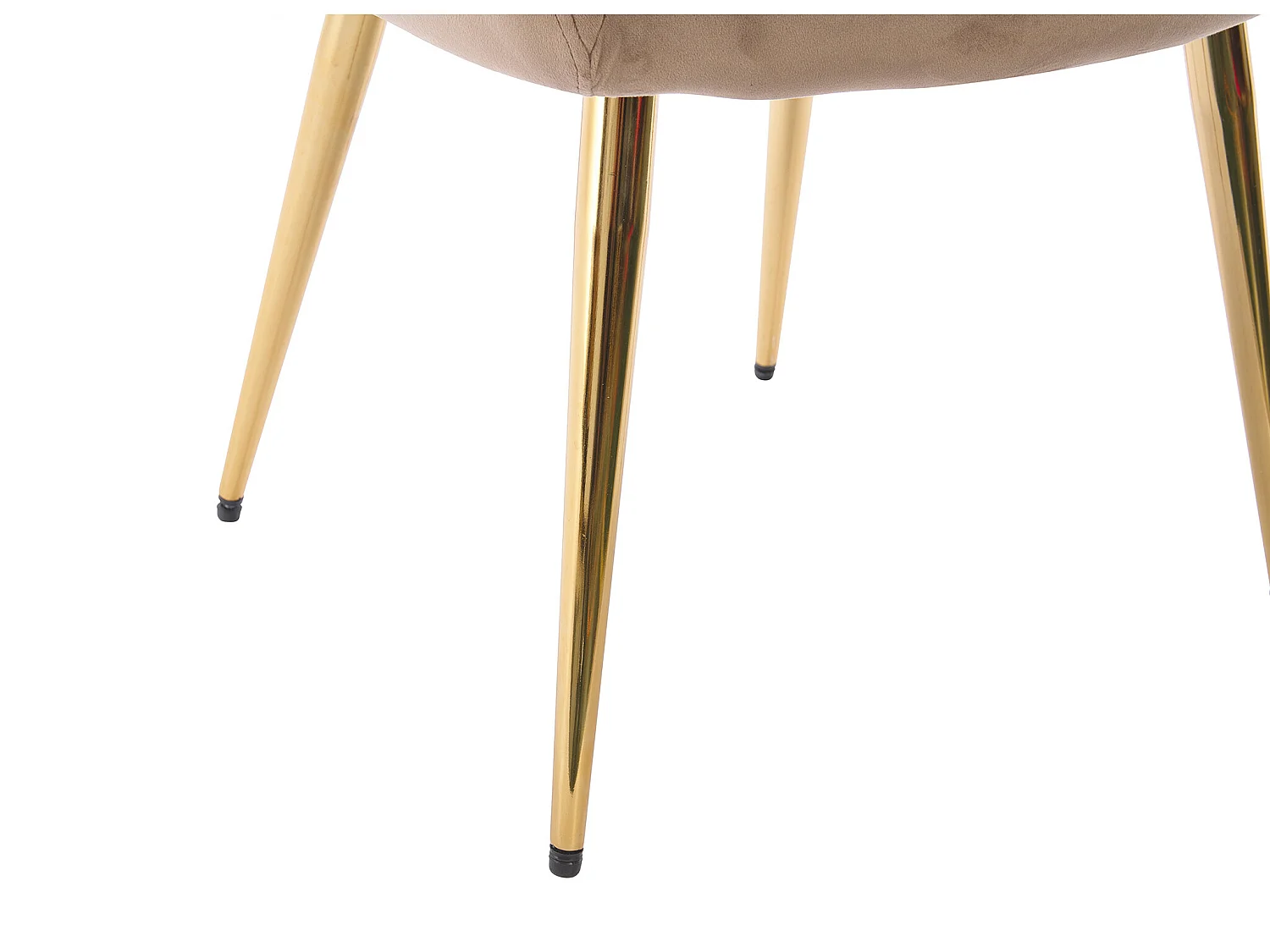 Zestaw 2 krzeseł z podłokietnikami - Welur i złoty metal - Beżowy - PEGA