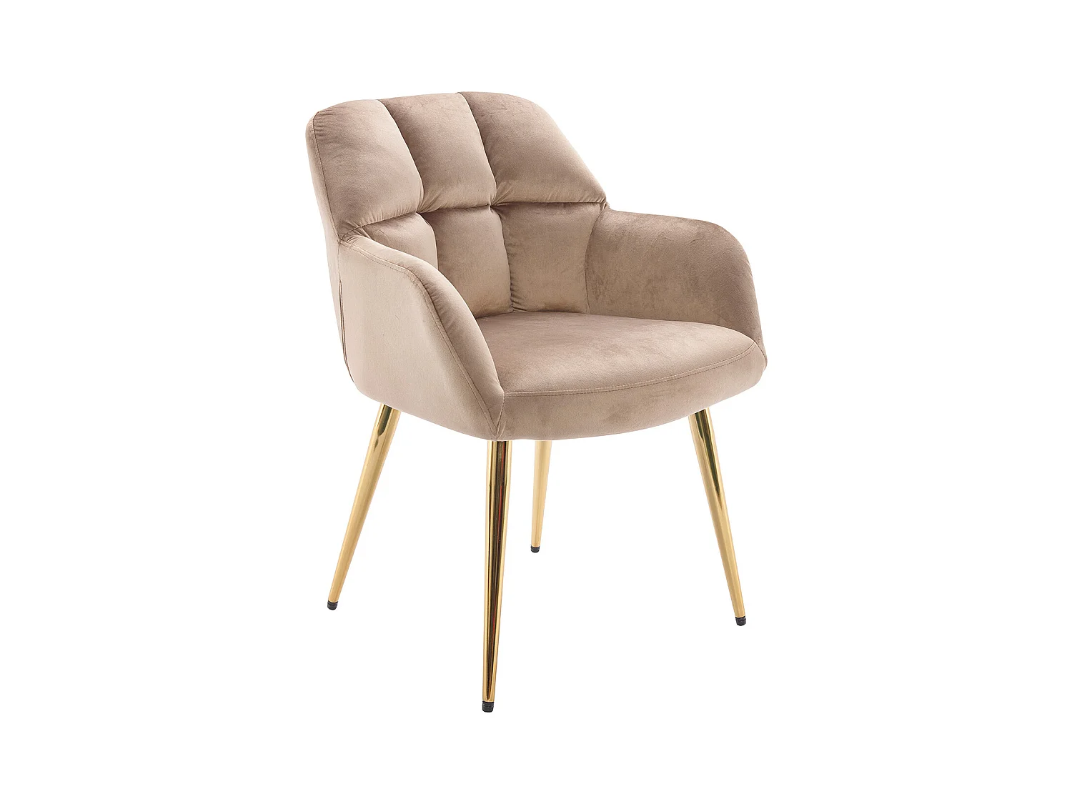 Set med 2 stolar med armstöd - Sammet och förgylld metall - Beige - PEGA av Pascal MORABITO