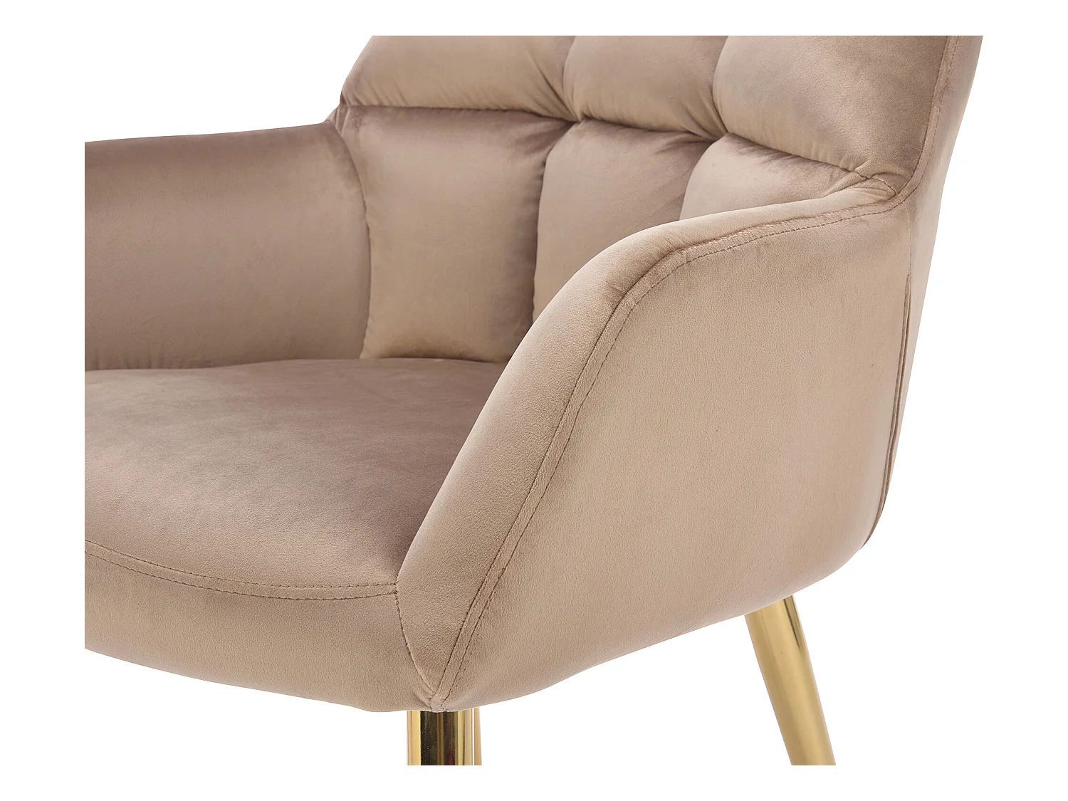 Set med 2 stolar med armstöd - Sammet och förgylld metall - Beige - PEGA av Pascal MORABITO