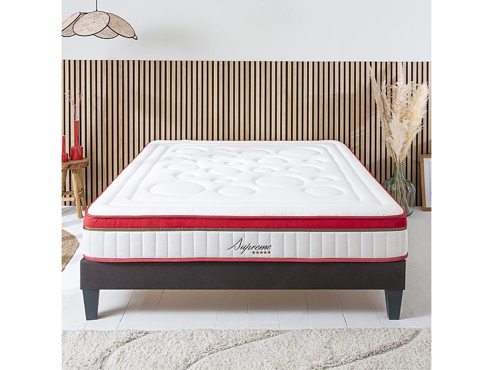 Ensemble Suprême 180x200 cm + sommier - Mousse HD mémoire - Ép. 24 cm