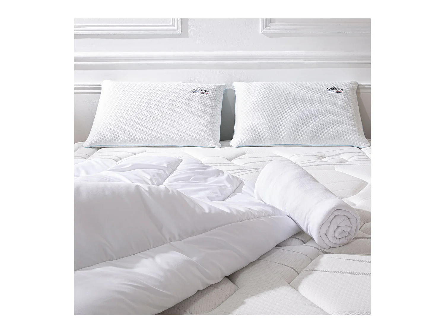 Matelas Altesse Mousse  Accueil Mémoire de forme+ sommier bois + accessoires - 140 x 190 cm