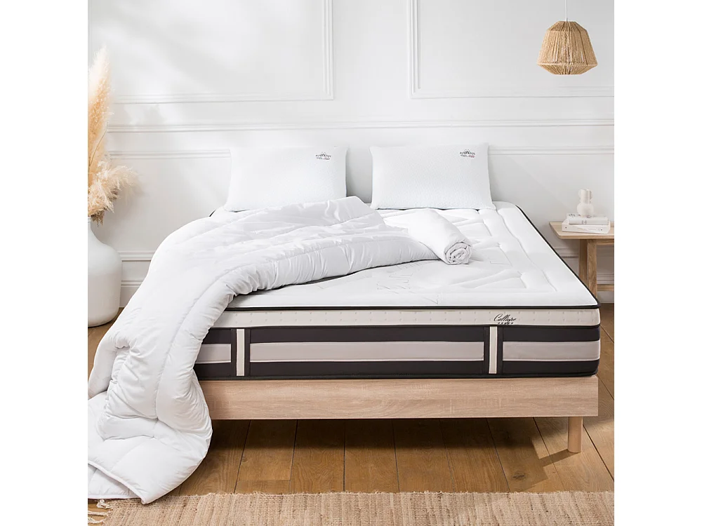 Matelas Calliope Mousse Haute densité Accueil Mémoire de forme+ sommier + accessoires - 140 x 190 cm